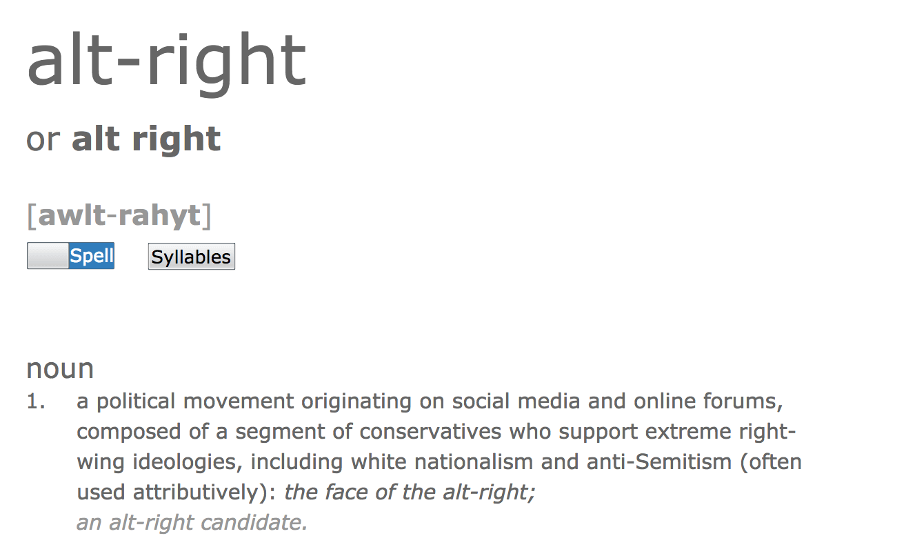 Dictionary.com Adds “Alt Right” as New Word | Anti-Fascist News