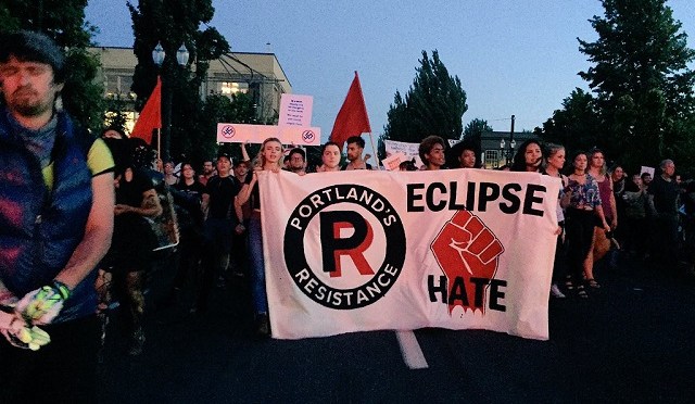 ‘Eclipse Hate: Solidarity with Charlottesville’ March & Rally, Portland [VIDEO]
